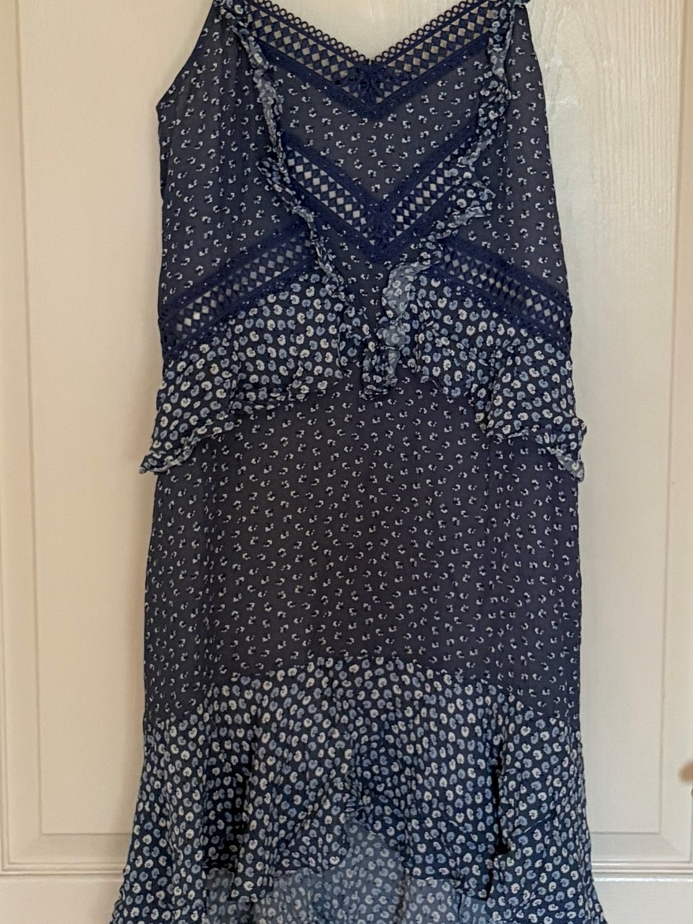 Abercrombie and Fitch Navy Floral Tiered Slip Dress XS made in Italy